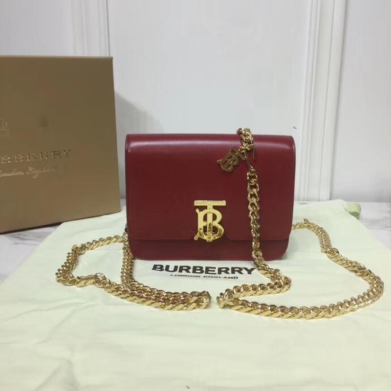 Burberry Handbags 80122011 Full Skin Plain Wine Red